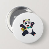Panda als student ronde button 7,6 cm (Voorkant /achterkant)
