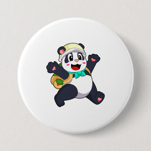Panda als student ronde button 7,6 cm