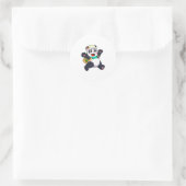 Panda als student ronde sticker (Tas)