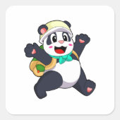 Panda als student vierkante sticker (Voorkant)