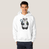Panda als Tennis-speler met Tennis-racket Hoodie (Voorkant volledig)