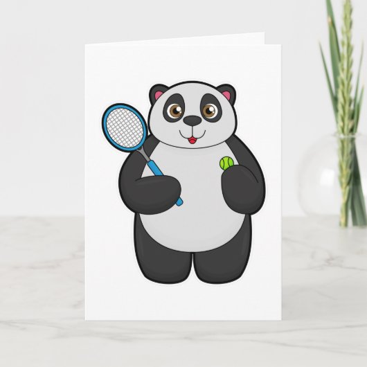 Panda als Tennis-speler met Tennis-racket Kaart (Voorkant)