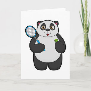 Panda als Tennis-speler met Tennis-racket Kaart