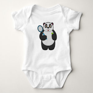 Panda als Tennis-speler met Tennis-racket Romper