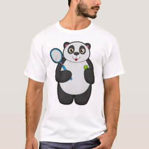 Panda als Tennis-speler met Tennis-racket T-shirt
