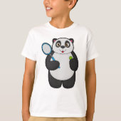 Panda als Tennis-speler met Tennis-racket T-shirt (Voorkant)