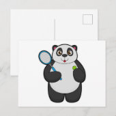 Panda als tennisspeler met tennisracket briefkaart (Voorkant / Achterkant)