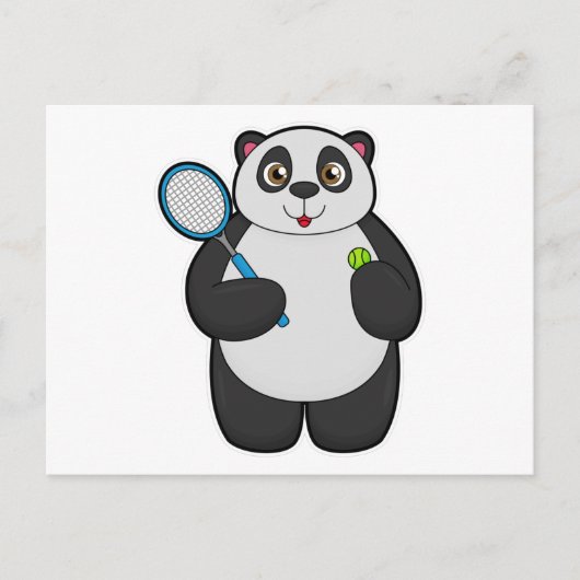 Panda als tennisspeler met tennisracket briefkaart (Voorkant)