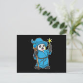 Panda als Tovenaar met Magische Wand Briefkaart (Staand voorkant)