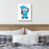 Panda als Tovenaar met Magische Wand Canvas Afdruk (Insitu (Slaapkamer))