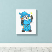 Panda als Tovenaar met Magische Wand Canvas Afdruk (Insitu (Houten vloer))