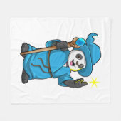 Panda als Tovenaar met Magische Wand Fleece Deken (Voorkant (Horizontaal))