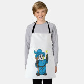 Panda als Tovenaar met Magische Wand Schort (Gedragen)