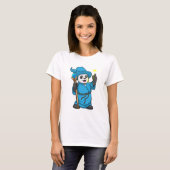 Panda als Tovenaar met Magische Wand T-shirt (Voorkant volledig)