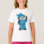 Panda als Tovenaar met Magische Wand T-shirt (Voorkant)