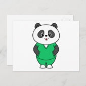 Panda als verpleegster met schort briefkaart (Voorkant / Achterkant)