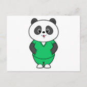 Panda als verpleegster met schort briefkaart (Voorkant)