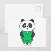 Panda als verpleegster met Smock Briefkaart (Voorkant / Achterkant)