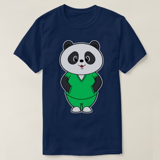 Panda als verpleegster met Smock T-shirt (Design voorkant)