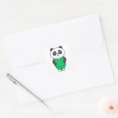 Panda als verpleegster met Smock Vierkante Sticker (Envelop)