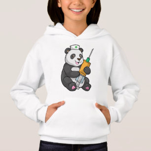 Panda als verpleegster met spuit