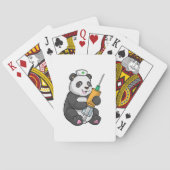 Panda als verpleegster met spuit pokerkaarten (Achterkant)