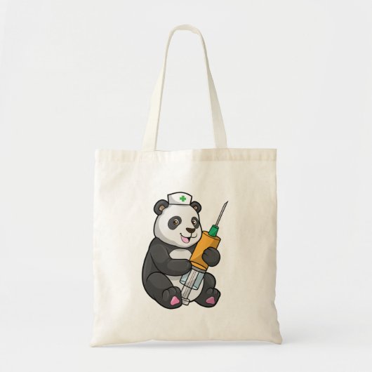 Panda als verpleegster met spuit tote bag (Voorkant)
