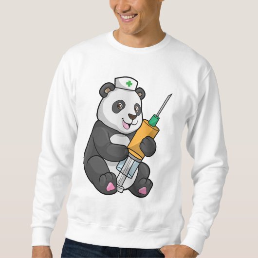 Panda als verpleegster met spuit trui (Voorkant)