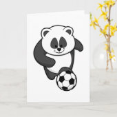 Panda als voetballer bij voetbal kaart (Gele Bloem)