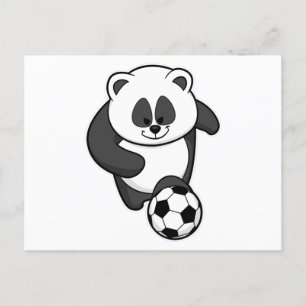 Panda als voetballer in de voetbalsport briefkaart