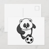 Panda als voetballer in de voetbalsport briefkaart (Voorkant / Achterkant)