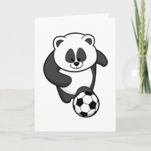 Panda als voetballer in de voetbalsport kaart