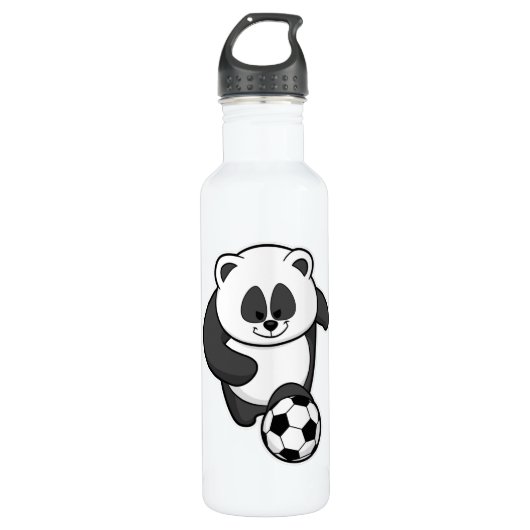 Panda als voetballer in de voetbalsport waterfles  (Voorkant)