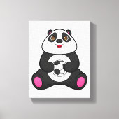 Panda als voetballer met Voetbal Canvas Afdruk (Voorkant)