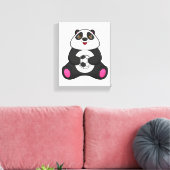 Panda als voetballer met Voetbal Canvas Afdruk (Insitu (Woonkamer))