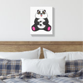 Panda als voetballer met Voetbal Canvas Afdruk (Insitu (Slaapkamer))