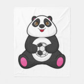 Panda als voetballer met Voetbal Fleece Deken (Voorkant)