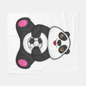 Panda als voetballer met Voetbal Fleece Deken (Voorkant (Horizontaal))