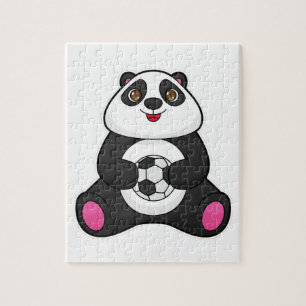 Panda als voetballer met Voetbal Legpuzzel