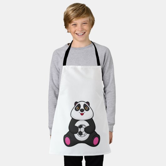 Panda als voetballer met Voetbal Schort (Gedragen)