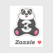 Panda als voetballer met Voetbal Sticker (Vel)