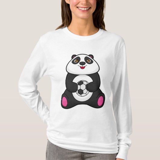 Panda als voetballer met Voetbal T-shirt (Voorkant)