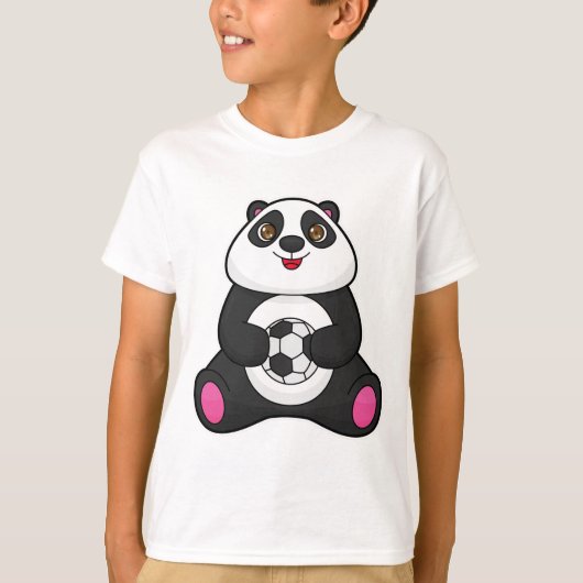 Panda als voetballer met Voetbal T-shirt (Voorkant)