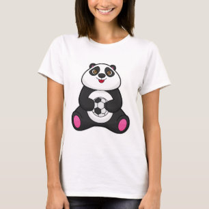 Panda als voetballer met Voetbal T-shirt