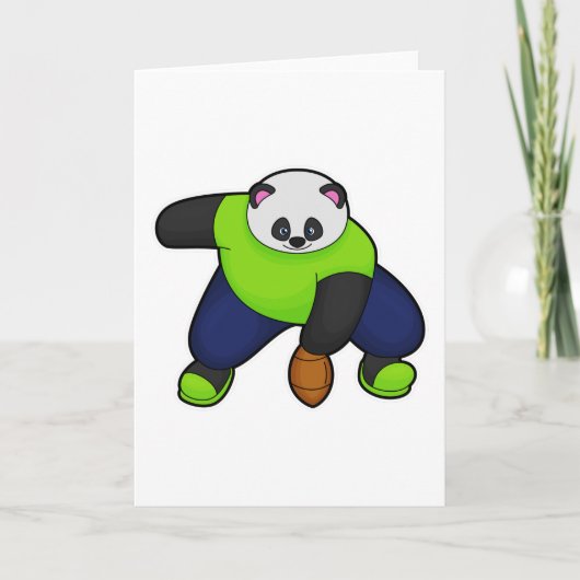 Panda als voetballspeler met voetbal kaart (Voorkant)