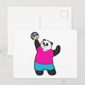 Panda als volleybalspeler met volleybal briefkaart (Voorkant / Achterkant)