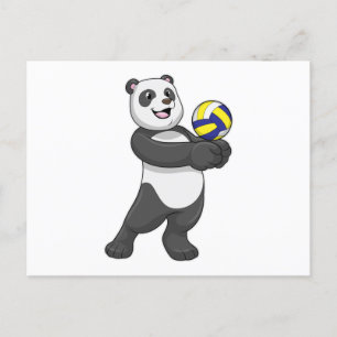 Panda als Volleybalspeler met Volleybal Briefkaart