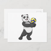 Panda als volleybalspeler met volleybal briefkaart (Voorkant / Achterkant)