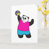 Panda als Volleybalspeler met Volleybal Kaart (Gele Bloem)