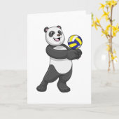 Panda als Volleybalspeler met Volleybal Kaart (Gele Bloem)